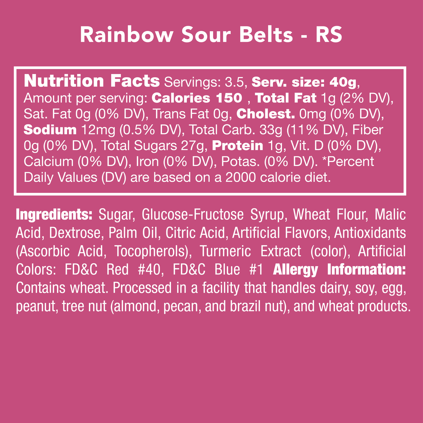 Rainbow Sour Belt Gummies