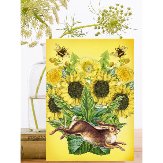 Sunflower Rabbit Card