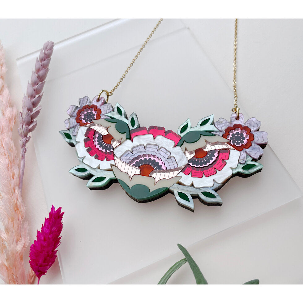 Isobel Sunset Floral Bib Necklace