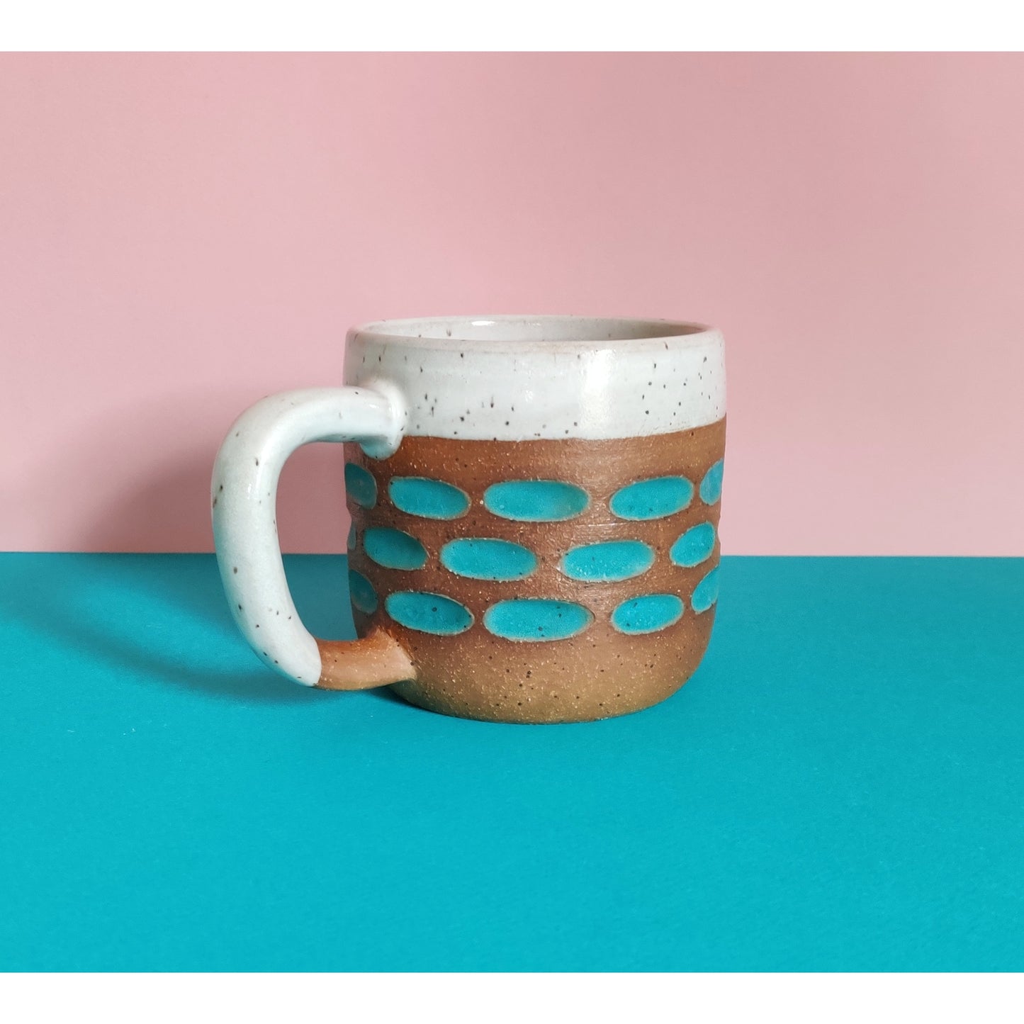 Turquoise Carved Mug