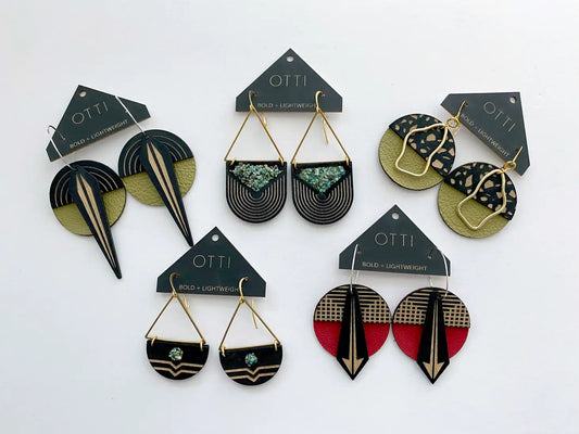 Turquoise Inlay Triangle Earrings