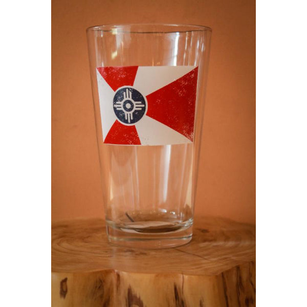 Wichita flag pint glass