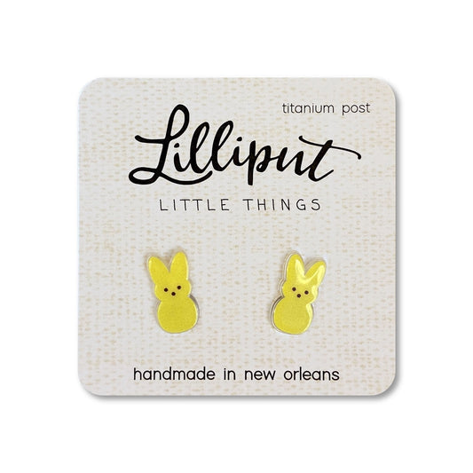Yellow Marshmallow Bunny Earrings